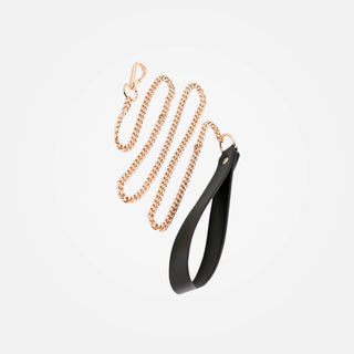 Fetish & Fashion Nyx Leash - Black + Gold