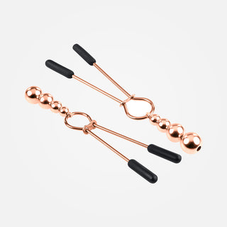 Beaded Nipple Clamps - Rose Gold
