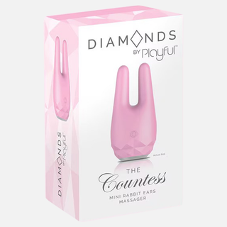 Diamonds The Countess Mini Rabbit Ears Vibrator-Pink