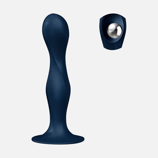 Double Ball-R Non Vibrating Dildo - Dark Blue