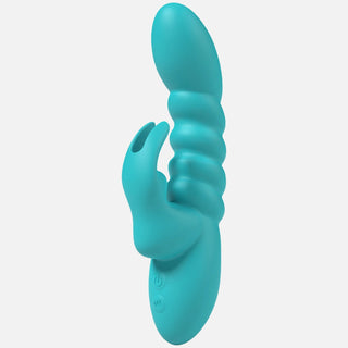 Super Soft Silicone Teal Ribbed Rabbit Vibrator