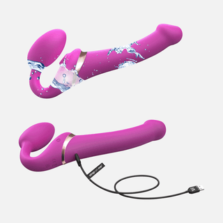 Multi-Orgasm Bendable Strap Med-On Fuchsia