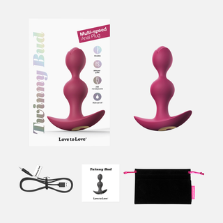 Twinny Bud Vibrating Butt Plug  - Plum