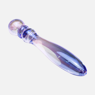 Cecii Beaded Glass Dildo- Purple