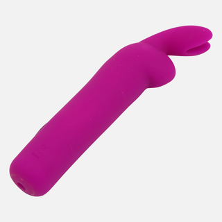 Mini Rechargeable Silicone Rabbit Ears Bullet Vibrator - Purple