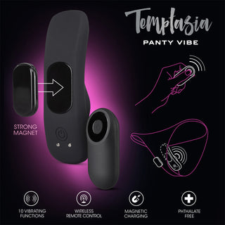 Temptasia - Black Rechargeable Remote Control Wearable Vibrator
