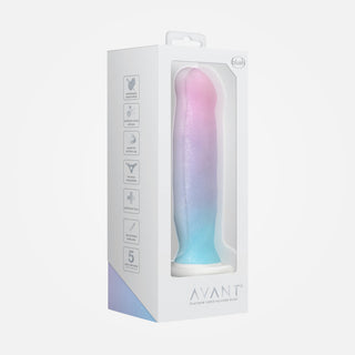 Avant D17 Lucky - Rainbow 8 Inch Non-Vibrating Dildo with Suction Cup Base