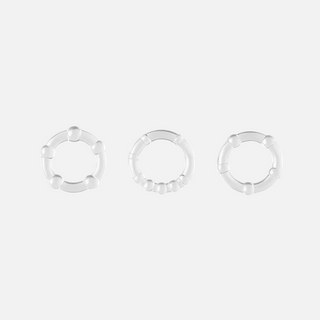 Clear Triple Beaded C-Ring Set