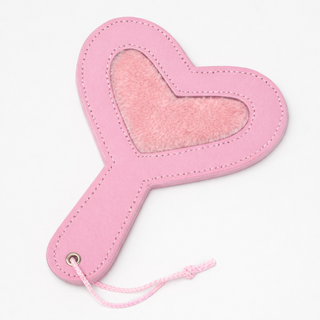 VUSH Furry Heart Pink Leather Paddle