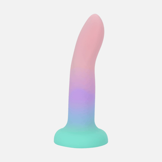 Leel Non Vibrating Dildo-Colorful Rainbow Pink River