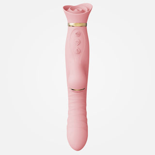 Rose Vibrator Sakula Pink - Rechargeable Rabbit Vibrator with Suction and Thrusting