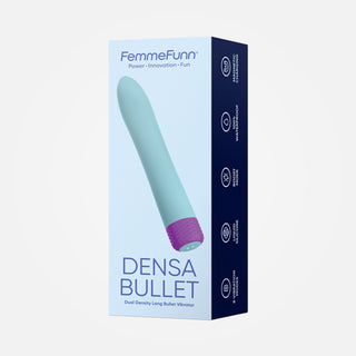 Densa - Rechargeable Dual Density Long Bullet Vibrator - Light Blue