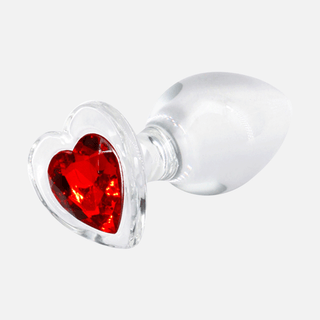 Crystal Desires Non Vibrating Anal Plug Medium-Red Heart