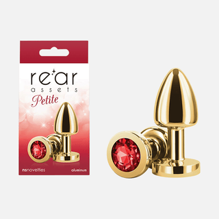 Rear Assets Petite Non Vibrating Anal Plug- Gold Red Gem