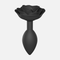 Open Roses Non Vibrating Butt Plug Large - Black Onyx