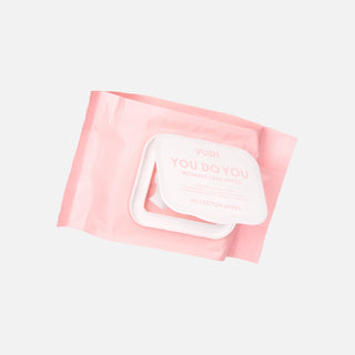 Pink packet of wipes with white lid slightly open, lid reads "YOU DO YOU INTIMATE CARE WIPES"